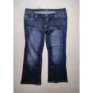 FireFly Women's Plus Size 22 Boot Cut Embroidered Jeans Distressed Embellished